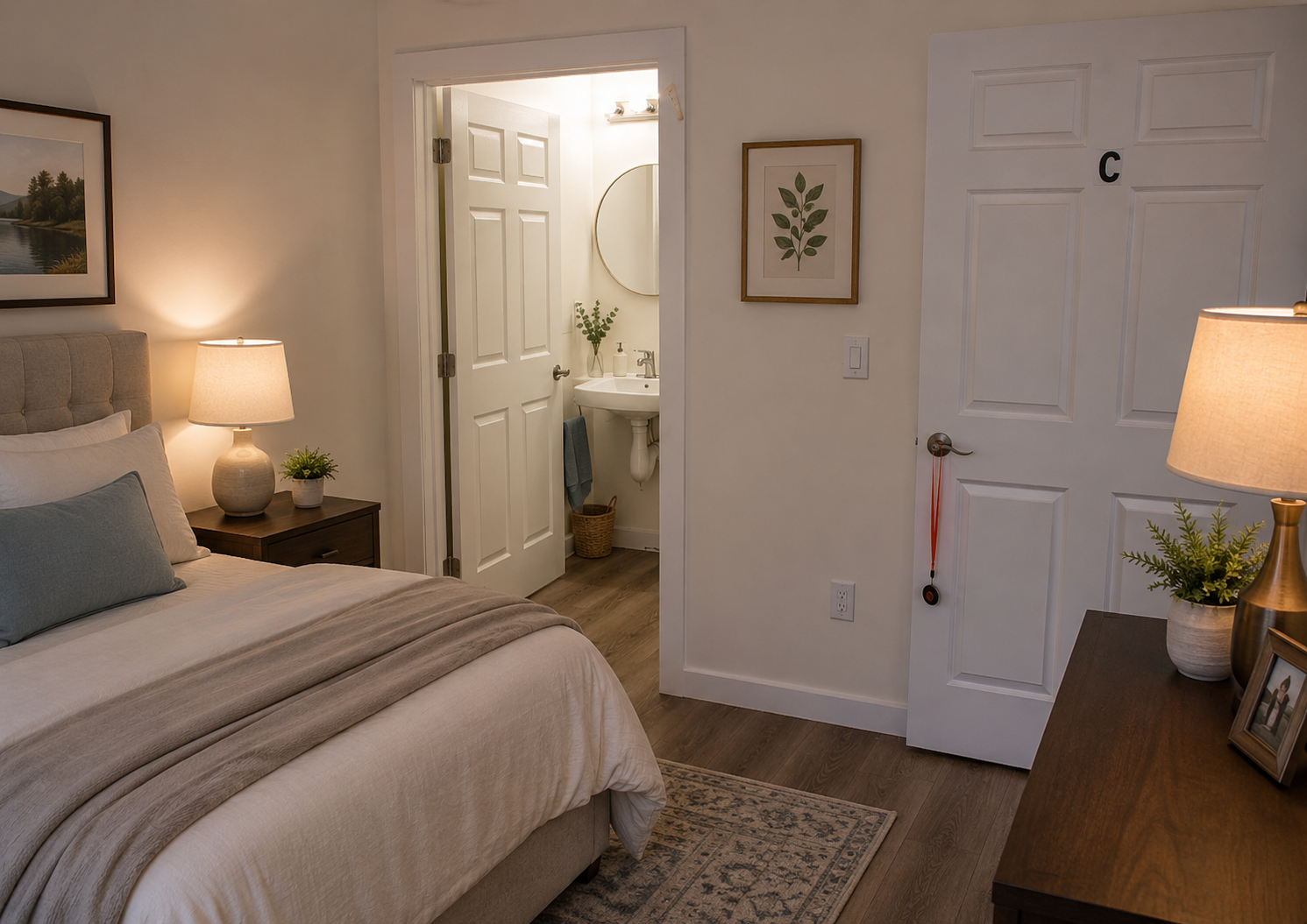 Suite C — corner bedroom near common areas